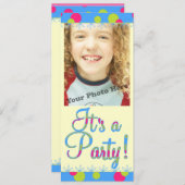 Kinderen Verjaardagsfeestje Foto uitnodigingen (Voorkant / Achterkant)