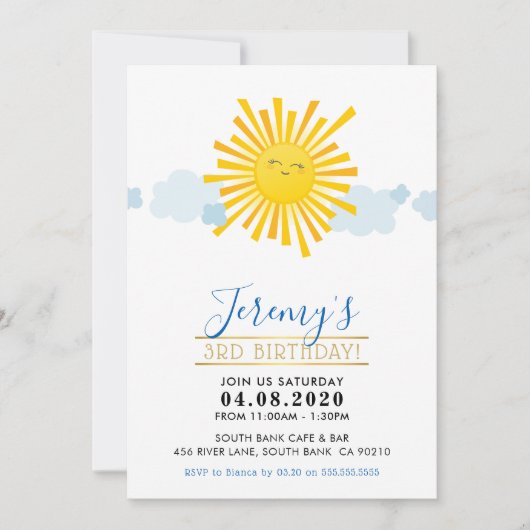 KINDEREN VERJAARDAGSFEESTJE UITNODIGEN kawaii lach Kaart (Voorkant)