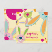 KINDEREN VERJAARDAGSFEESTJE UITNODIGEN schattige k Kaart (Voorkant / Achterkant)