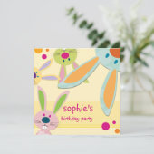 KINDEREN VERJAARDAGSFEESTJE UITNODIGEN schattige k Kaart (Staand voorkant)