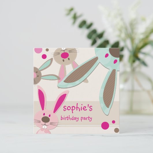 KINDEREN VERJAARDAGSFEESTJE UITNODIGEN schattige k Kaart (Staand voorkant)