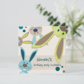 KINDEREN VERJAARDAGSFEESTJE UITNODIGEN schattige k Kaart (Staand voorkant)