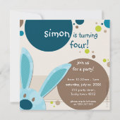 KINDEREN VERJAARDAGSFEESTJE UITNODIGEN schattige k Kaart (Achterkant)