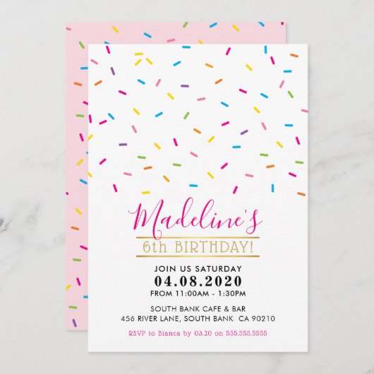 KINDEREN VERJAARDAGSFEESTJE UITNODIGEN schattige k Kaart (Voorkant / Achterkant)