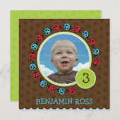 KINDEREN VERJAARDAGSFEESTJE UITNODIGEN schattige l Kaart (Voorkant / Achterkant)