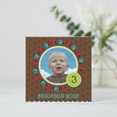 KINDEREN VERJAARDAGSFEESTJE UITNODIGEN schattige l Kaart (Staand voorkant)