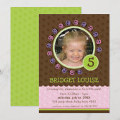 KINDEREN VERJAARDAGSFEESTJE UITNODIGEN schattige l Kaart (Voorkant / Achterkant)