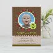 KINDEREN VERJAARDAGSFEESTJE UITNODIGEN schattige l Kaart (Staand voorkant)