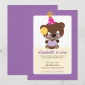KINDEREN VERJAARDAGSFEESTJE UITNODIGEN teddybeer l Kaart (Voorkant / Achterkant)