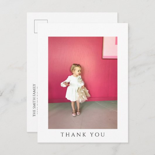 Kinderen verjaardagsfoto dank u postkaart uitnodiging briefkaart (Voorkant / Achterkant)