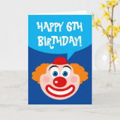 Kinderen verjaardagskaart met leuke circus clown t kaart (Gele Bloem)
