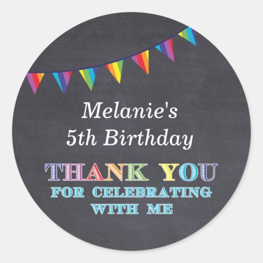 Kinderen verjaardagskalkbord bunting stickers guns (Voorkant)