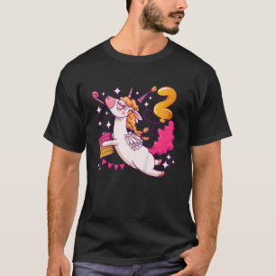 Kinderen Verjaardagsmeisje 2 jaar oud, Eenhoorn, P T-shirt