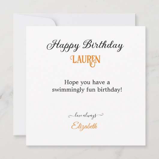 KINDEREN VERJAARDAGSTAART MET GROTE OGEN GOUDVISSE KAART (Achterkant)