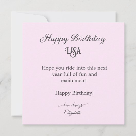 KINDEREN VERJAARDAGSTAART MET SCHATTIGEE PONY THEM KAART (Achterkant)