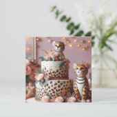 KINDEREN VERJAARDAGSTAART SCHATTIGE LUIPAARD THEMA KAART (Staand voorkant)