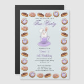 kinderen verjaardagstheefeestje met bunny en donut (Voorkant / Achterkant)