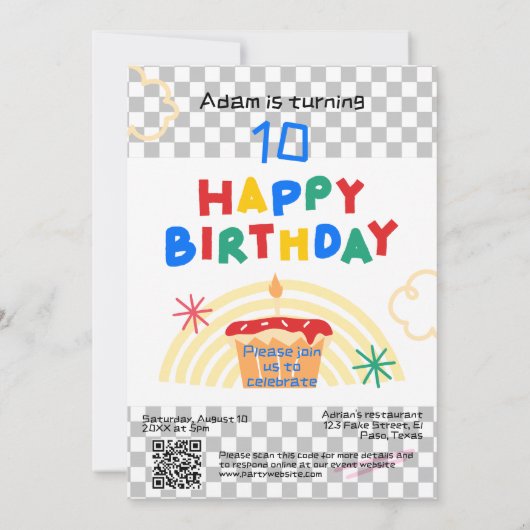 Kinderen verjaardagsuitnodiging: Twee snelle auto' Kaart (Achterkant)