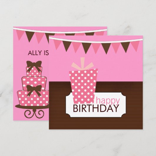 Kinderen - Verkennende feestdagen (voor een meisje Kaart (Voorkant / Achterkant)