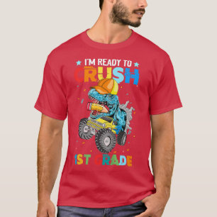 Kinderen verpletteren 1e leerjaar Dinosaurus Monst T-shirt