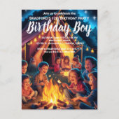 Kinderen verzameld rond kampvuur uitnodiging voor  (Voorkant)