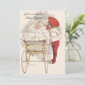 kinderen, Victoriaans Baby shower Kaart (Staand voorkant)