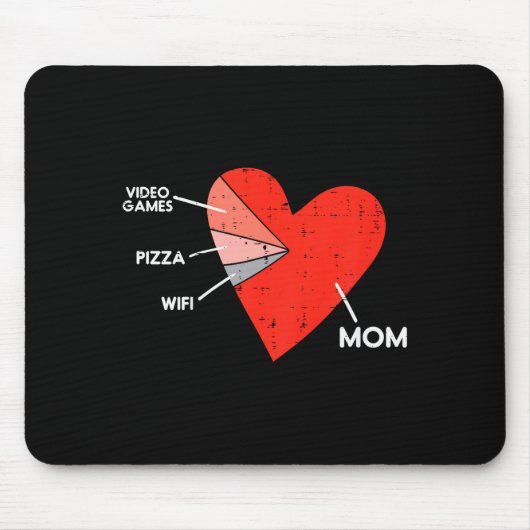 Kinderen Videogames Pizza Wifi Moeder Hart Kind Ba Muismat (Voorkant)