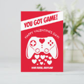 Kinderen Videospel Valentijnsdag Kaart (Staand voorkant)