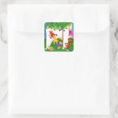 Kinderen vieren het joodse feest van Sukkot Vierkante Sticker (Tas)
