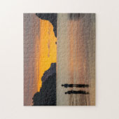 Kinderen vissen bij zonsondergang legpuzzel (Verticaal)