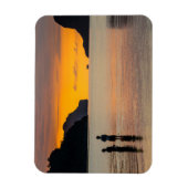 Kinderen vissen bij zonsondergang magneet (Verticaal)