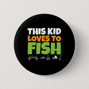 Kinderen Vissen I Deze Jongen Houdt Van Vissen I V Ronde Button 5,7 Cm