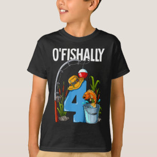 Kinderen Vissen officieel 4 Jaar 4de Verjaardag Vi T-shirt