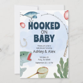 Kinderen Vissen Thema Babyshower Uitnodiging