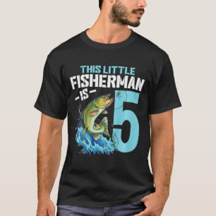 Kinderen Vissen Verjaardag Shirt 5 Jaar Oude Jonge