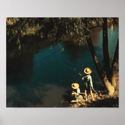Kinderen Visten op de Bayou-Vintage Poster (Voorkant)