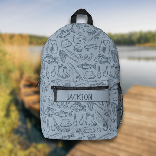 Kinderen Visuitrusting Wandel Camping Jongensnaam Bedrukte Rugzak