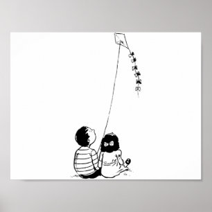 Kinderen Vliegen Een Vlieger Poster