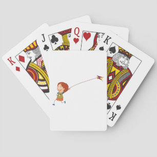 Kinderen Vliegen Vlieger Gelukkig Kinderjaren Pokerkaarten