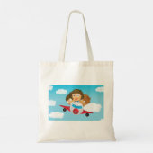 Kinderen vliegen vliegtuig Cartoon Plezier Luchtva Tote Bag (Achterkant)
