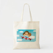 Kinderen vliegen vliegtuig Cartoon Plezier Luchtva Tote Bag (Voorkant)