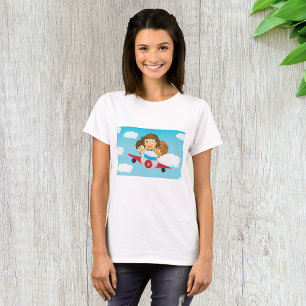 Kinderen Vliegend Vliegtuig Cartooneske Fun Aviati T-shirt