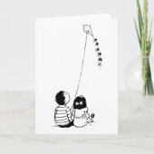 Kinderen Vlieger Silhouet Kaart (Voorkant)