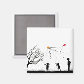 Kinderen vliegers magneet (Voorkant / Achterkant)