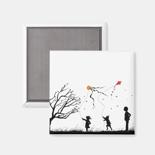 Kinderen vliegers magneet (Voorkant / Achterkant)