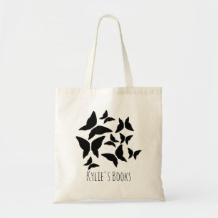 Kinderen Vlinders Zwarte Bibliotheek Boodschappent Tote Bag