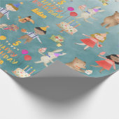 Kinderen voegen hun naam toe & Leeftijd Fijne verj Cadeaupapier (Hoek)