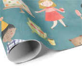 Kinderen voegen hun naam toe & Leeftijd Fijne verj Cadeaupapier (Rol Hoek)