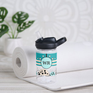 Kinderen voegen initialen ladybugs turquoise crème waterfles