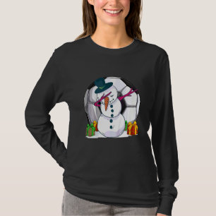 Kinderen Voetbal Dabbing Sneeuwman Kerstmannen Jon T-shirt